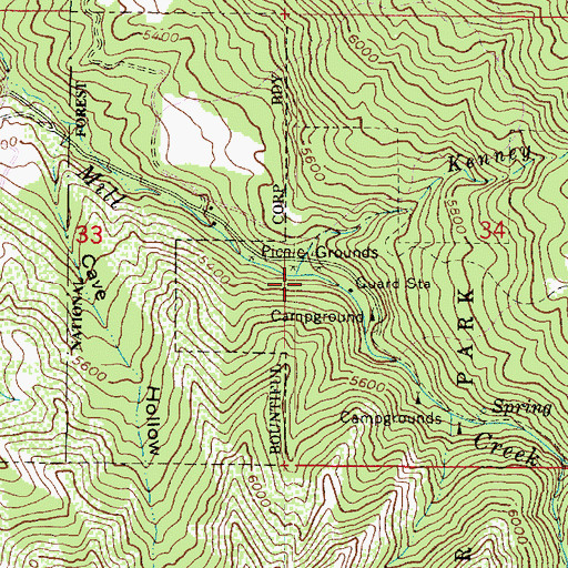 Topographic Map of Kenney Creek, UT