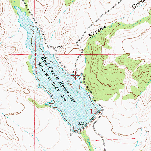 Topographic Map of Kersha Creek, UT