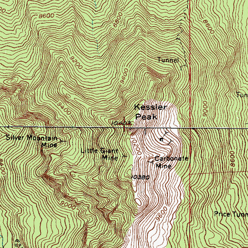 Topographic Map of Kesler Peak, UT