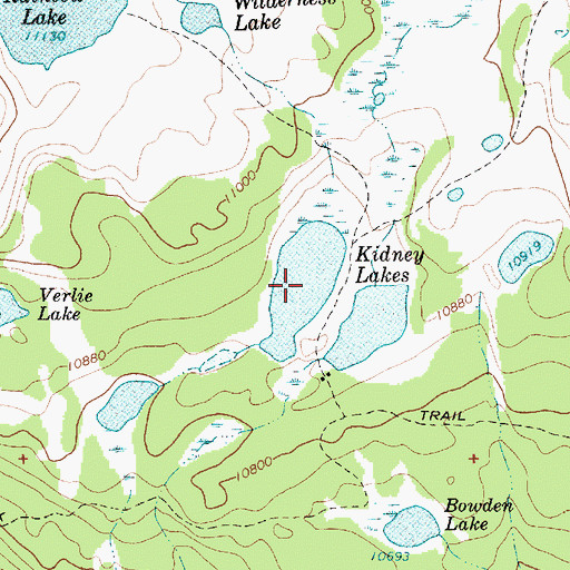 Topographic Map of Kidney Lakes, UT