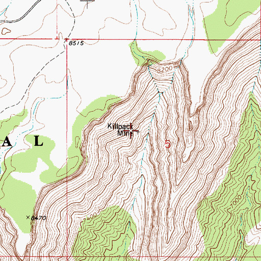 Topographic Map of Killpack Mine, UT