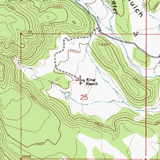 Topographic Map of King Ranch, UT