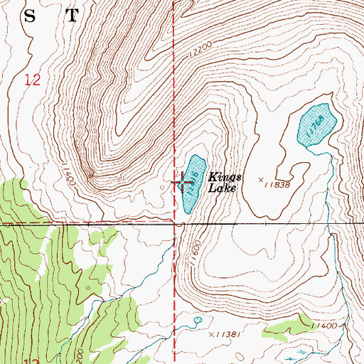 Topographic Map of Kings Lake, UT