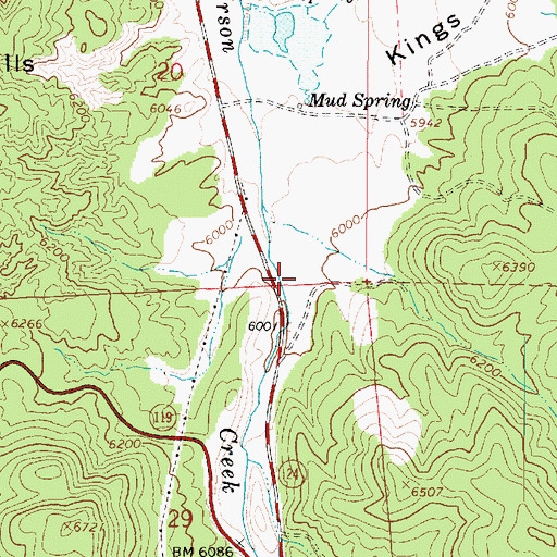 Topographic Map of Kings Meadow Canyon, UT