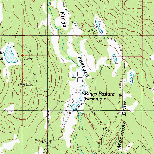 Topographic Map of Kings Pasture, UT