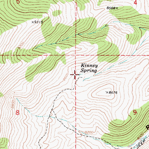 Topographic Map of Kinney Spring, UT