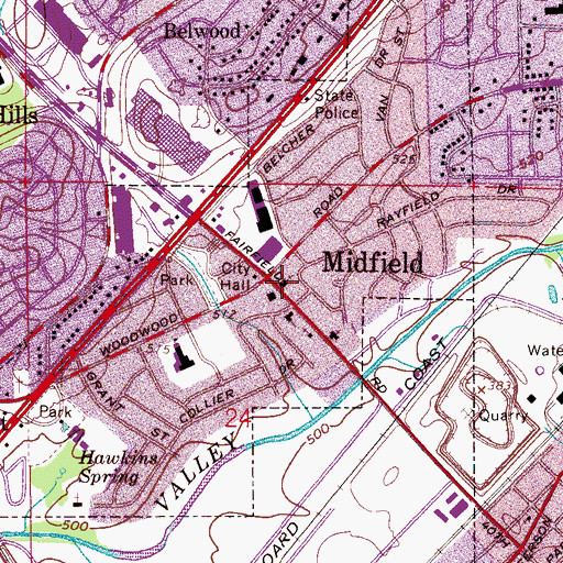 Topographic Map of Grace Covenant Presbyterian Church, AL