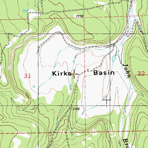 Topographic Map of Kirks Basin, UT