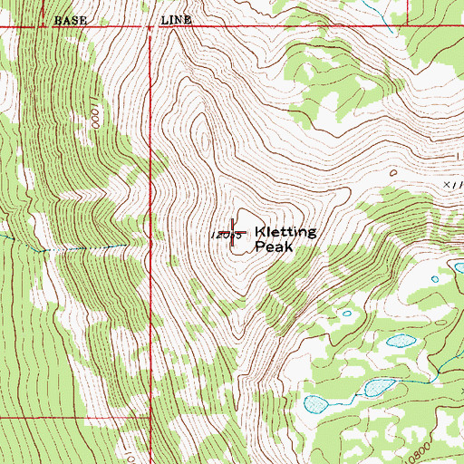 Topographic Map of Kletting Peak, UT