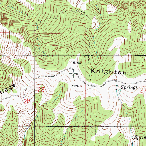 Topographic Map of Knighton Ridge, UT