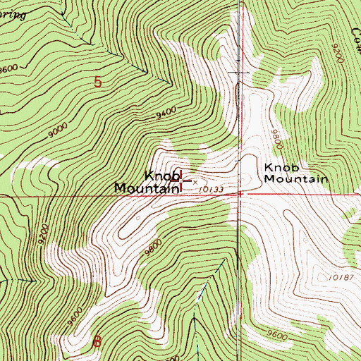 Topographic Map of Knob Mountain, UT
