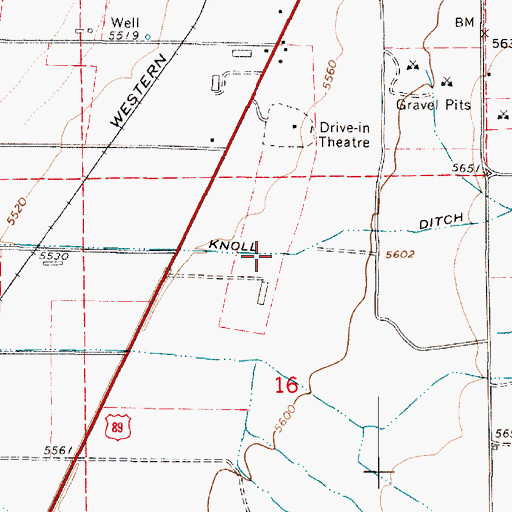 Topographic Map of Knoll Ditch, UT