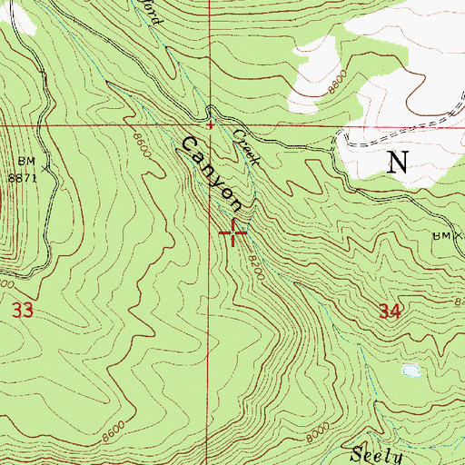 Topographic Map of Kofford Creek, UT