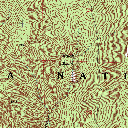 Topographic Map of Kolob Basin, UT