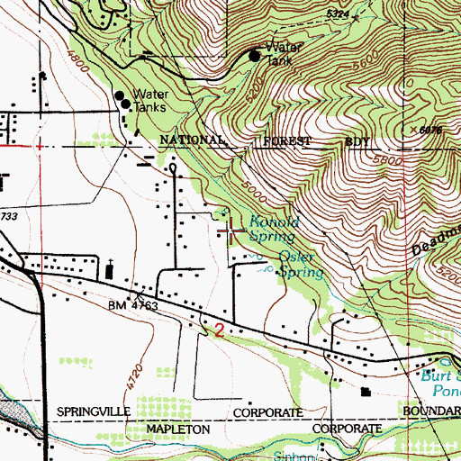 Topographic Map of Konold Spring, UT