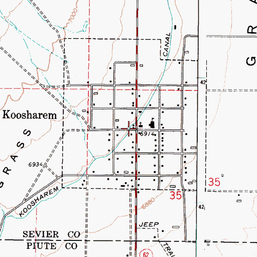 Topographic Map of Koosharem, UT