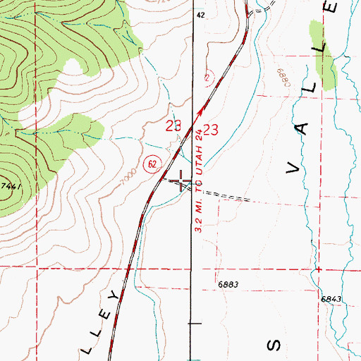 Topographic Map of Koosharem Canal, UT