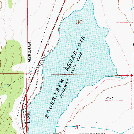 Topographic Map of Koosharem Reservoir, UT