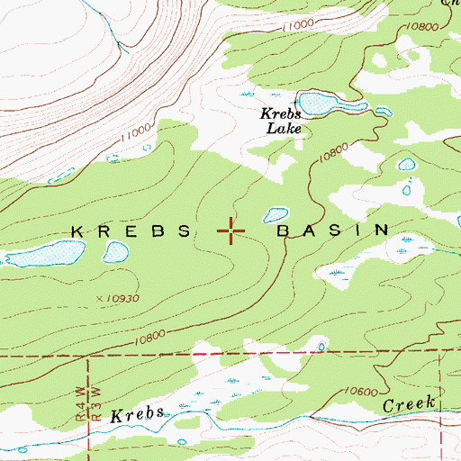 Topographic Map of Krebs Basin, UT