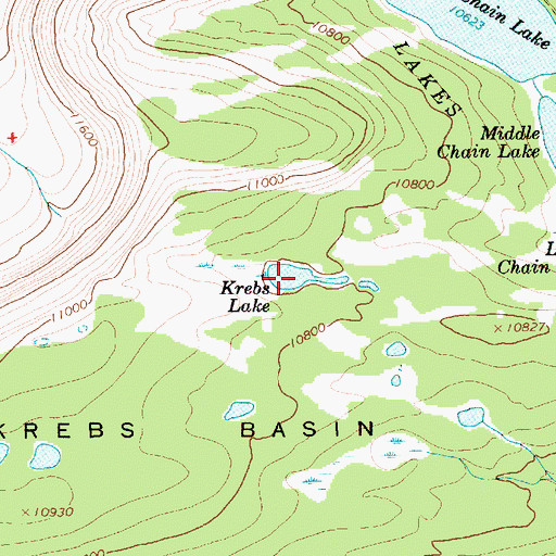 Topographic Map of Krebs Lake, UT