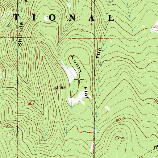 Topographic Map of Kuntz Flat, UT