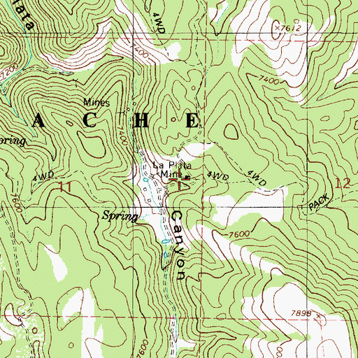 Topographic Map of La Plata Mine, UT