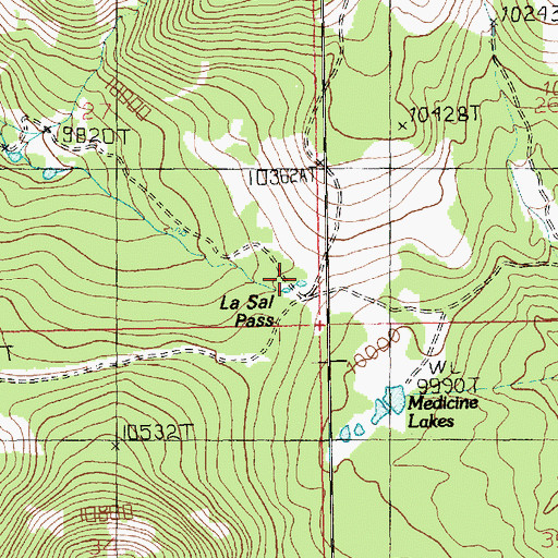 Topographic Map of La Sal Pass, UT