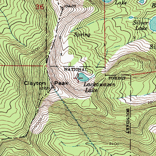 Topographic Map of Lackawaxen Lake, UT