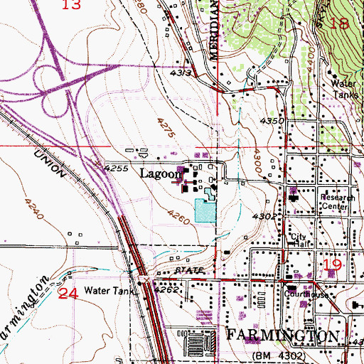 Topographic Map of Lagoo, UT