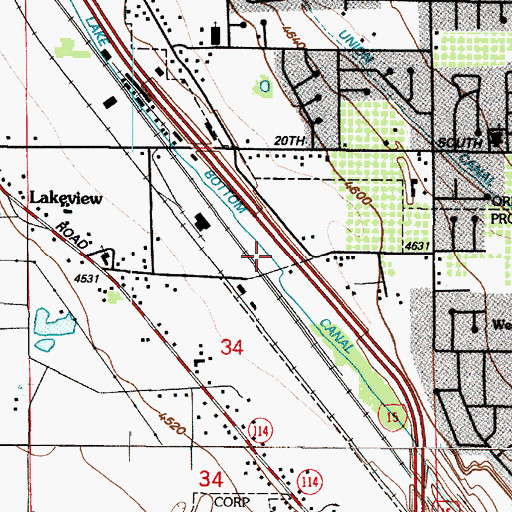 Topographic Map of Lake Bottom Canal, UT