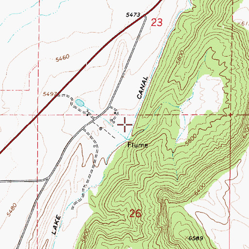 Topographic Map of Lake Canal, UT