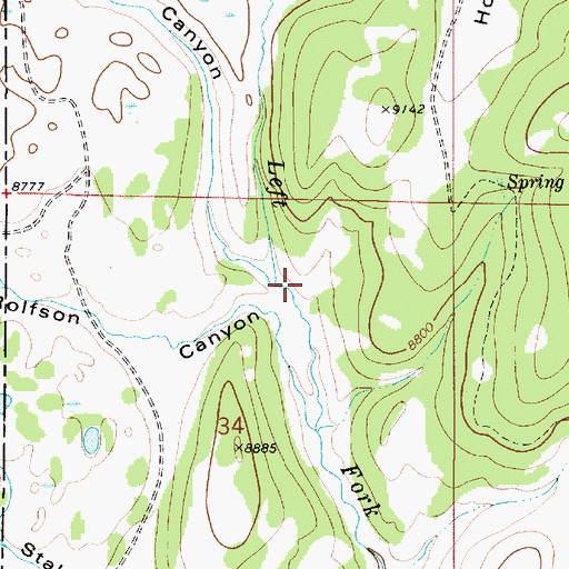 Topographic Map of Lake Canyon, UT