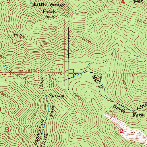 Topographic Map of Lake Desolation Trail, UT