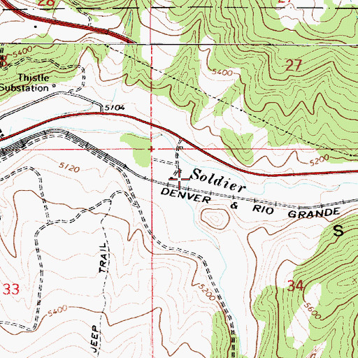 Topographic Map of Lake Fork, UT