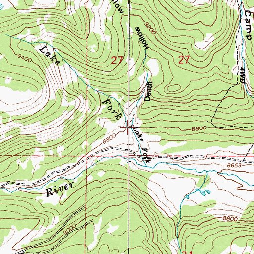 Topographic Map of Lake Fork, UT