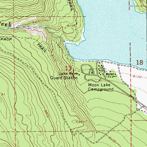 Topographic Map of Lake Fork Guard Station, UT