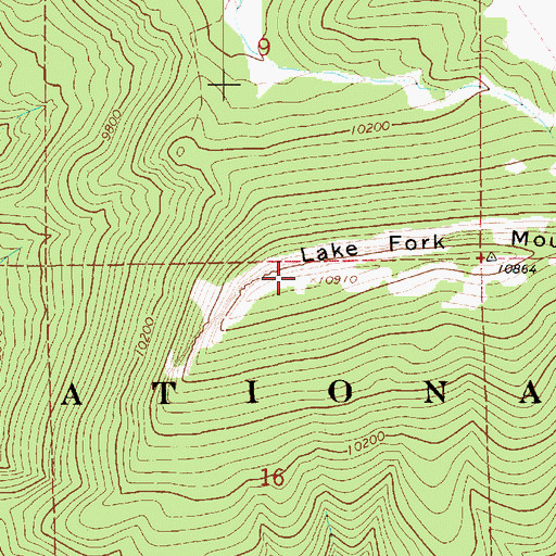 Topographic Map of Lake Fork Mountain, UT