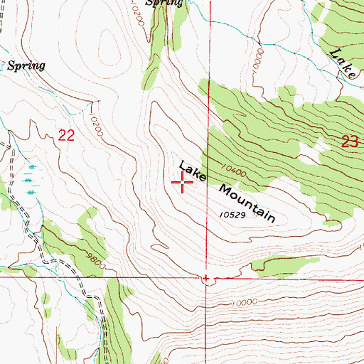 Topographic Map of Lake Mountain, UT