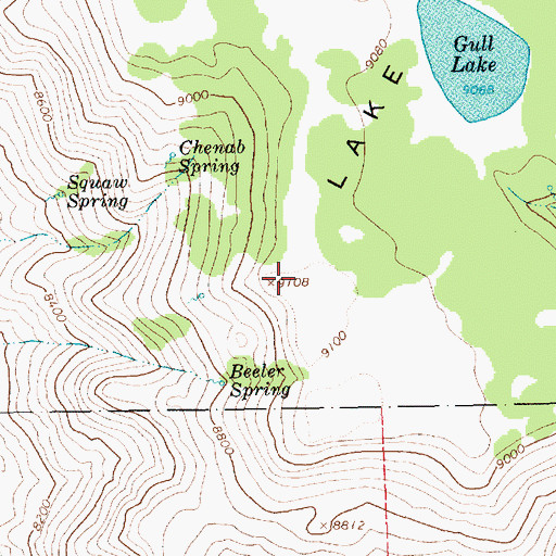 Topographic Map of Lake Mountain, UT