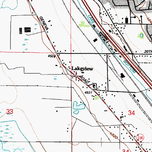 Topographic Map of Lakeview, UT