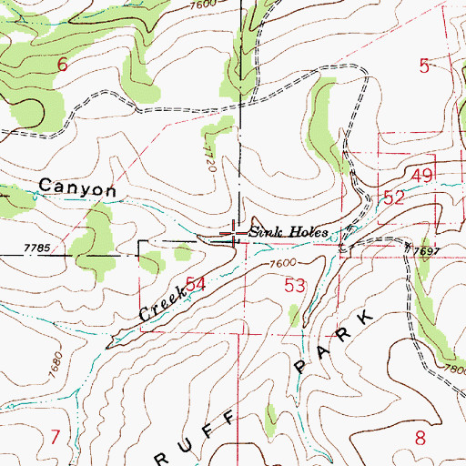 Topographic Map of Lamb Canyon, UT