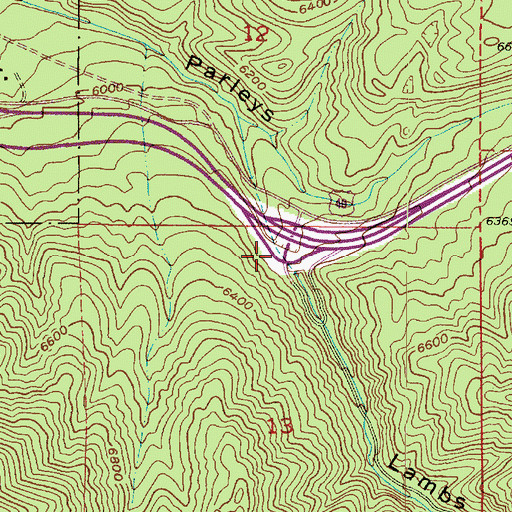 Topographic Map of Lambs Canyon, UT