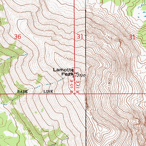 Topographic Map of Lamotte Peak, UT