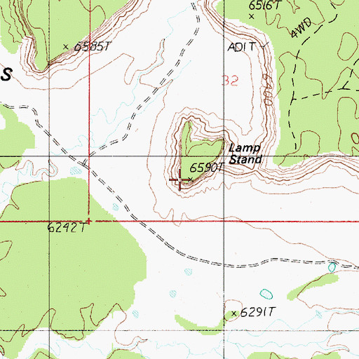 Topographic Map of Lamp Stand, UT