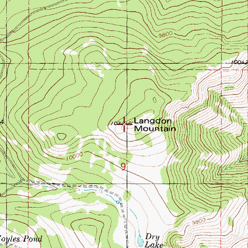 Topographic Map of Langdon Mountain, UT