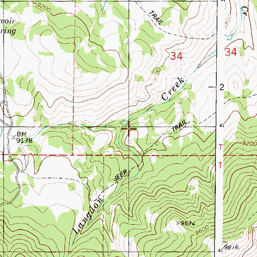 Topographic Map of Langdon Creek, UT