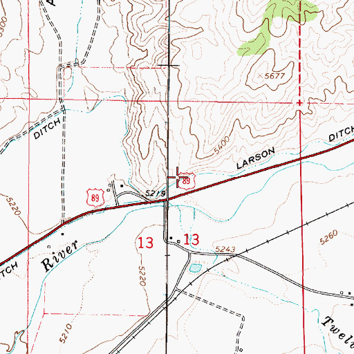 Topographic Map of Larson Ditch, UT