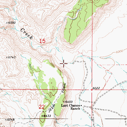 Topographic Map of Last Chance Creek, UT