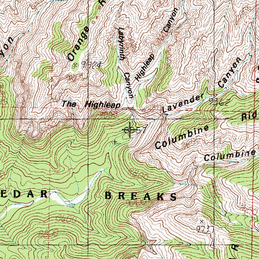 Topographic Map of Lavender Canyon, UT