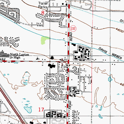 Topographic Map of Laytona, UT